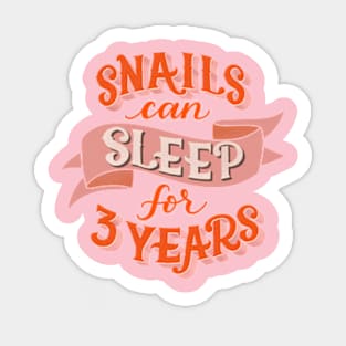 Snails Can Sleep for Three Years Sticker